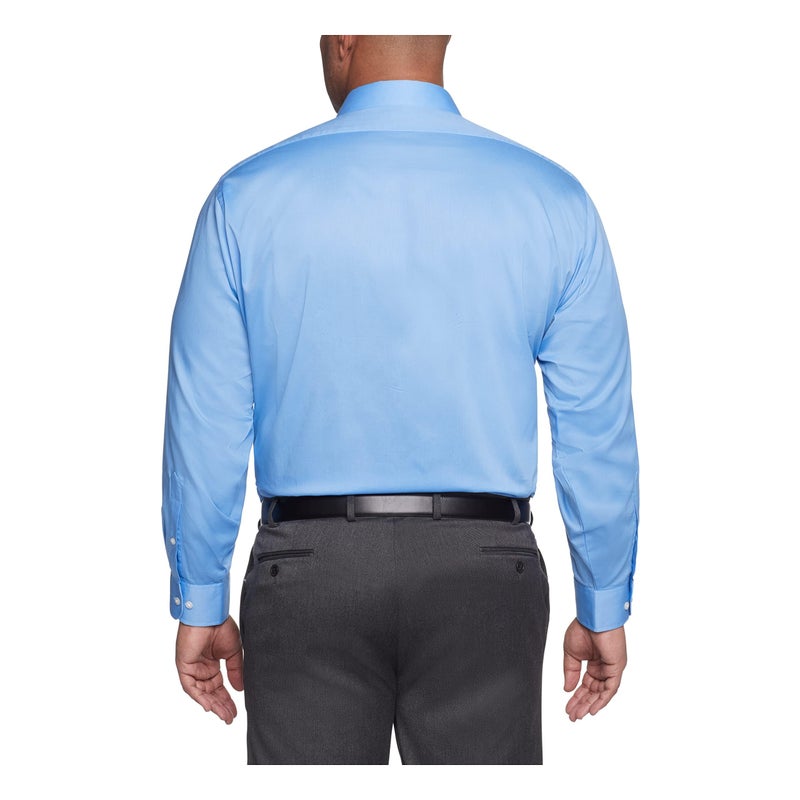 Van Heusen Men's Tall Dress Shirts Tall Fit Flex Solid Spread Collar Shirt, Blue Frost, 19" Neck 37"-38" Sleeve - Image 2
